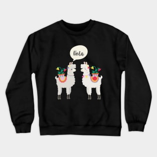 llama couple hola Crewneck Sweatshirt